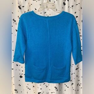 Ann Taylor Blue Crew Neck Sweater Lightweight Knit